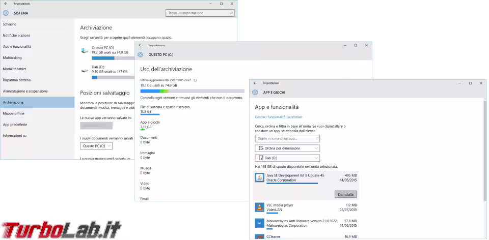 Immagine 24 windows 10 archiviazione