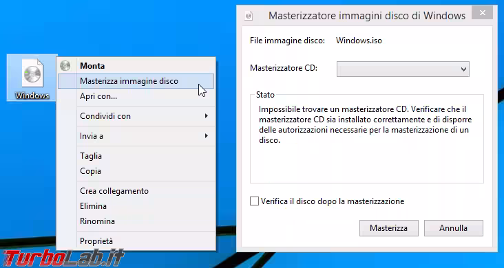 Immagine 5 windows masterizza immagine iso disco