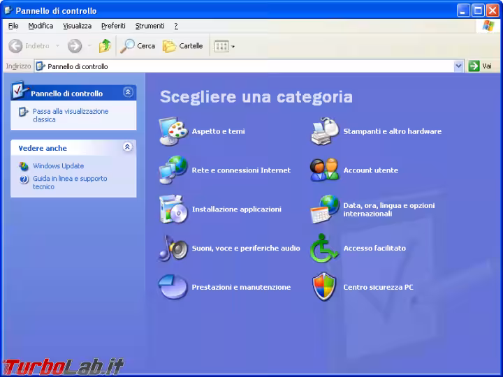 Immagine 19 windows xp pannello di controllo visualizzazione per categori