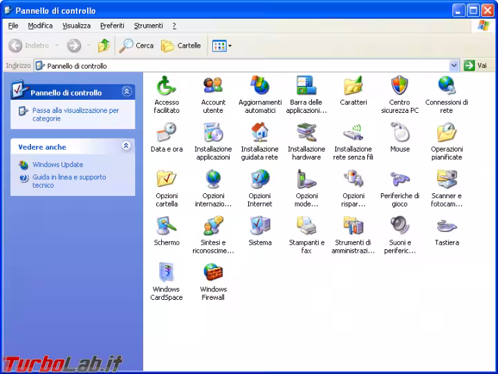 Immagine 20 windows xp pannello di controllo visualizzazione classico
