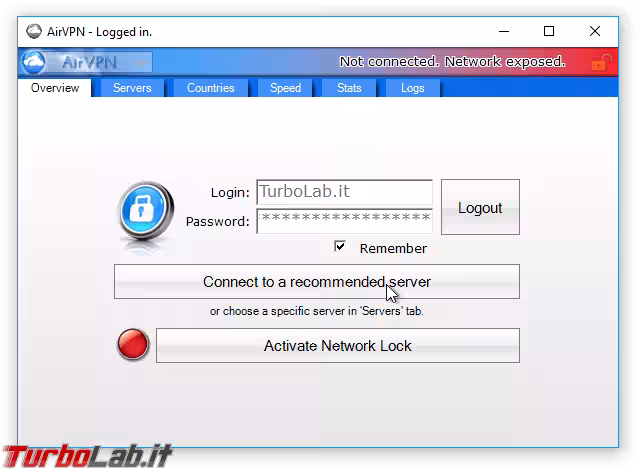 Immagine 11 AirVPN - Logged i
