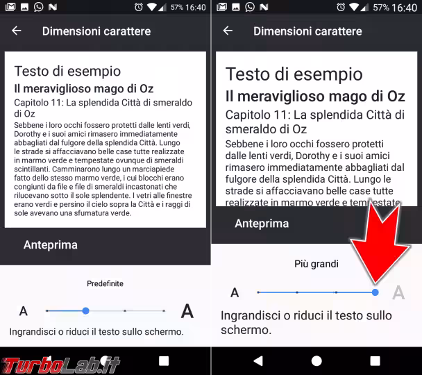 Immagine 3 Android Dimensioni caratter
