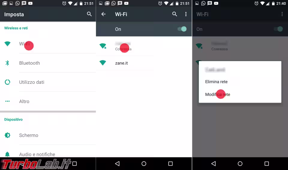 Immagine 1 android modifica rete wi-fi
