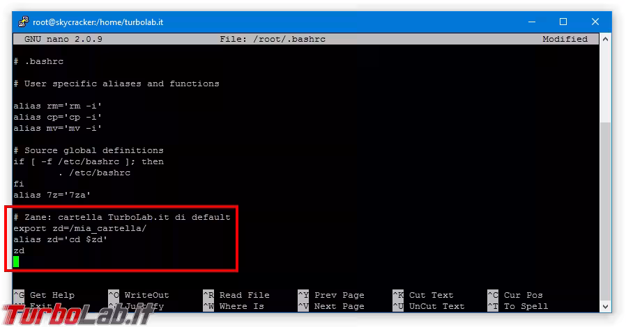 Immagine 2 bashrc putty