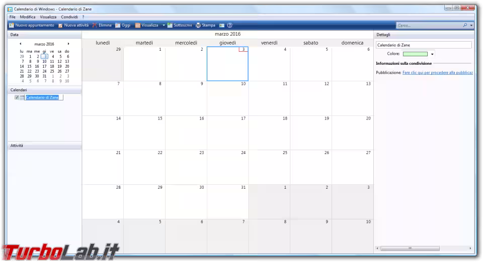 Immagine 33 Calendario di Windows - Calendario di Za