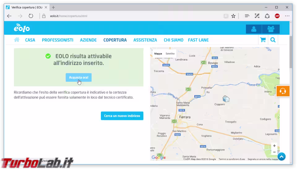 Immagine 9 eolo verifica copertura