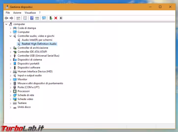 Immagine 2 gestione periferiche realtek hda high definition audio