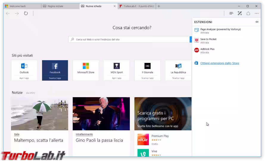 Immagine 4 microsoft edge windows 10 1607