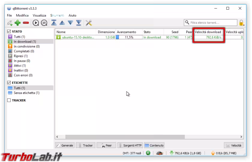 Immagine 20 qBittorrent velocità massim