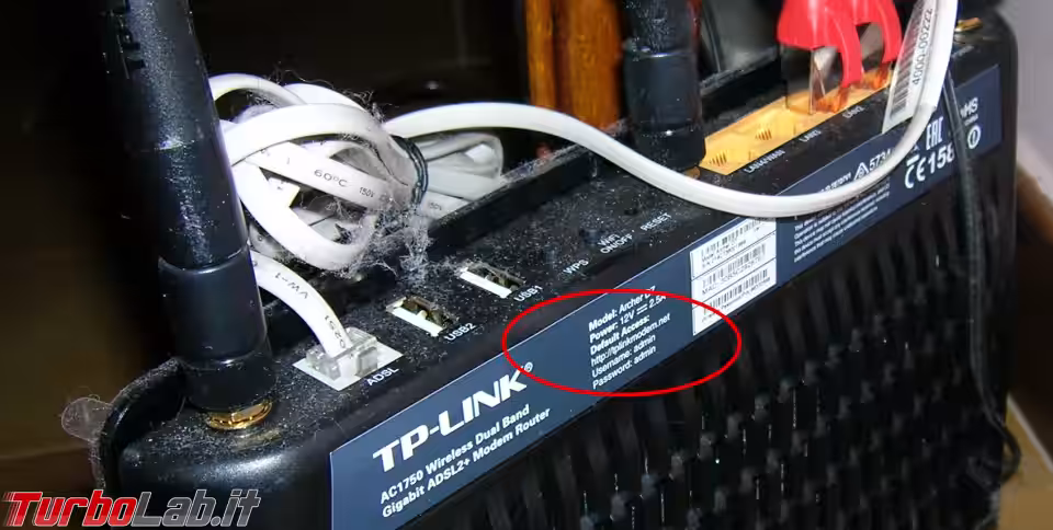 Immagine 5 router default password