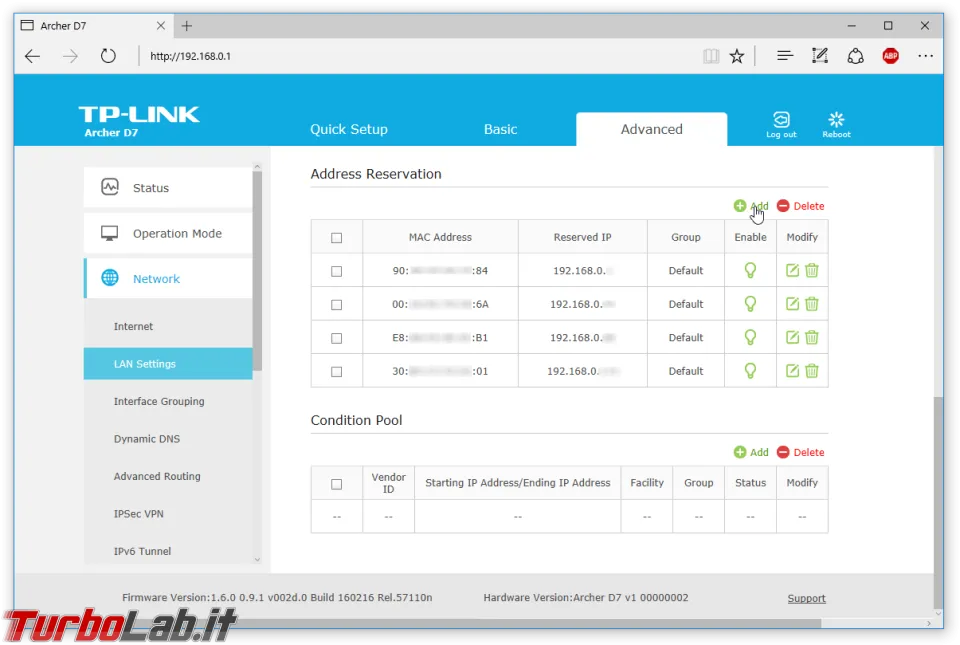 Immagine 6 router tp-link lista ip riservati mac Immagine 6 router tp-link lista ip riservati mac