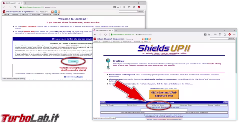 Immagine 3 shields up port scan Immagine 3 shields up port scan