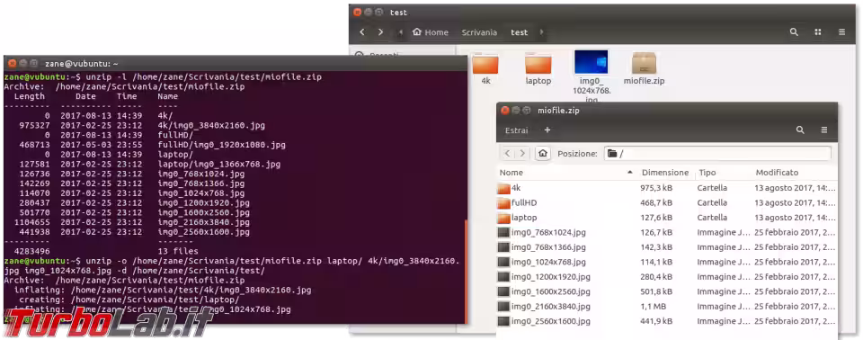 Immagine 7 unzip selezione fil