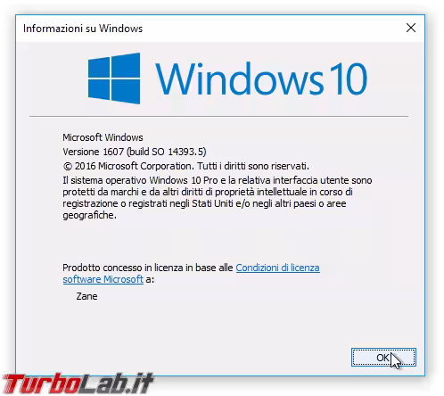 Immagine 2 windows 10 1607 anniversary update winver