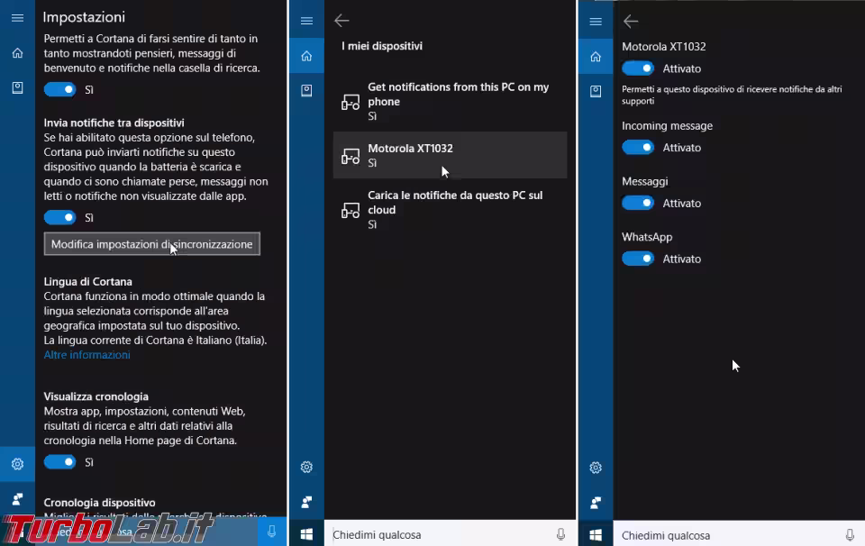 Immagine 16 windows 10 1607 cortana android impostazioni di sincronizzazione Immagine 16 windows 10 1607 cortana android impostazioni di sincronizzazione