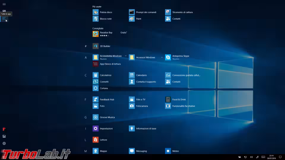 Immagine 5 windows 10 1607 tablet mod