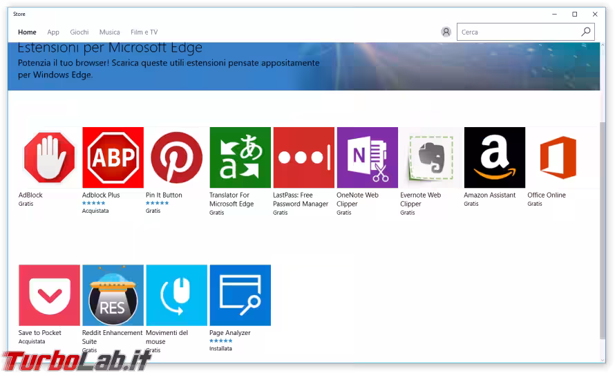 Immagine 2 windows 10 1607 windows store estensioni microsoft ed