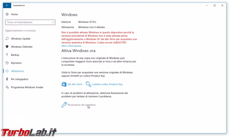 Immagine 34 windows 10 impostazioni attivazione fallit