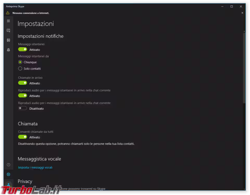 Immagine 25 windows 1607 skype uwp impostazioni Immagine 25 windows 1607 skype uwp impostazioni