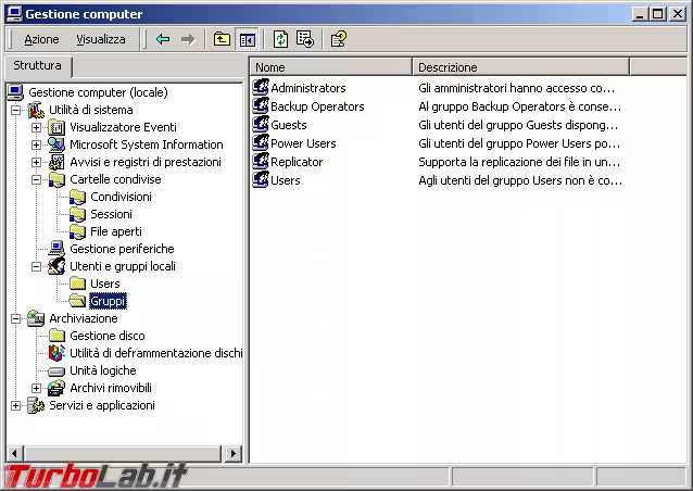 Immagine 19 windows 2000 gestione computer mmc
