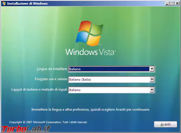 Immagine 8 windows vista setup 02 lingu