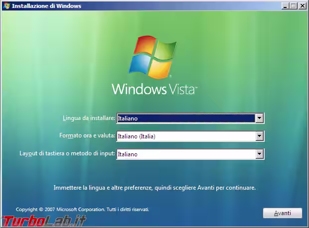 Immagine 8 windows vista setup 02 lingua Immagine 8 windows vista setup 02 lingua