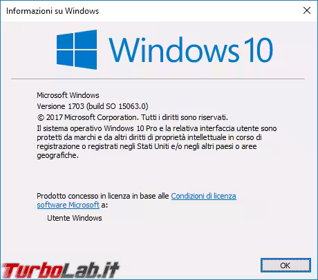 Immagine 2 winver windows 10 1703