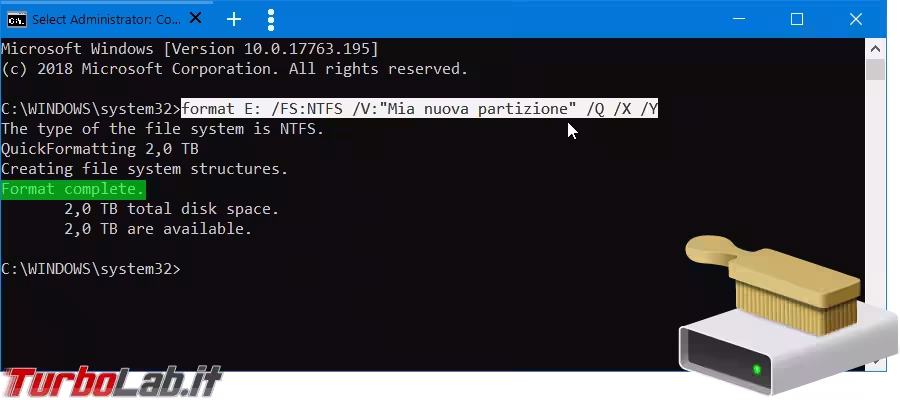 Immagine 5 format da linea di comando spotlight