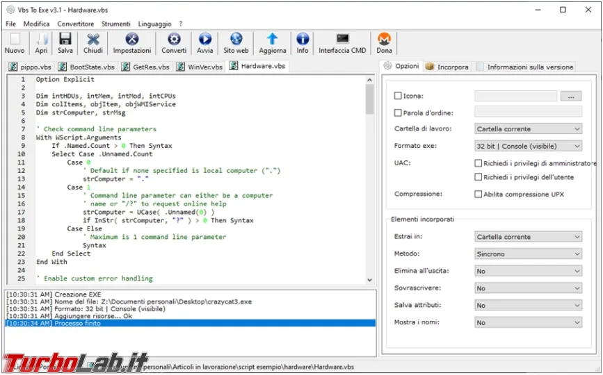 Come convertire script VBS o PS1 in file eseguibili EXE (aggiornato: gennaio 2026)