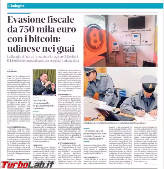 Immagine 3 giornale evasione fiscale 750 milioni evasione fiscale bitcoi