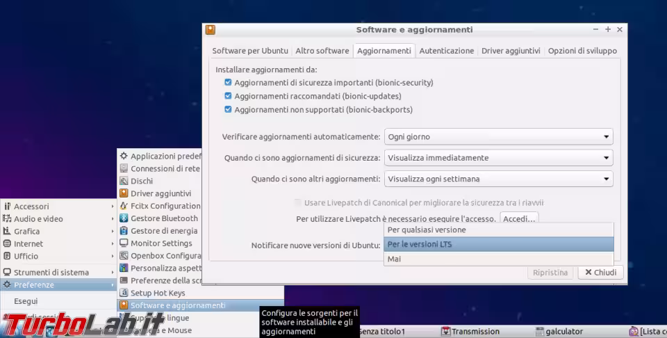 Immagine 2 lubuntu aggiornamenti lts