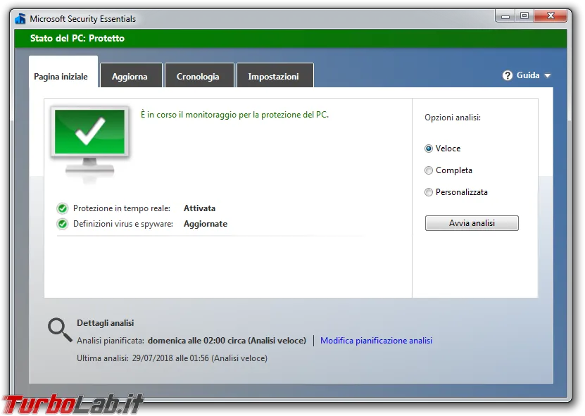 Immagine 3 microsoft security essentials in in windows 7