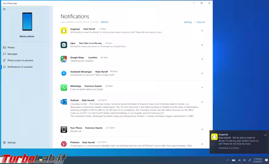 Immagine 1 windows 10 notifiche your pho