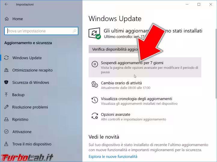 Immagine 14 windows 10 sospendi aggiornamenti 7 giorni (2)