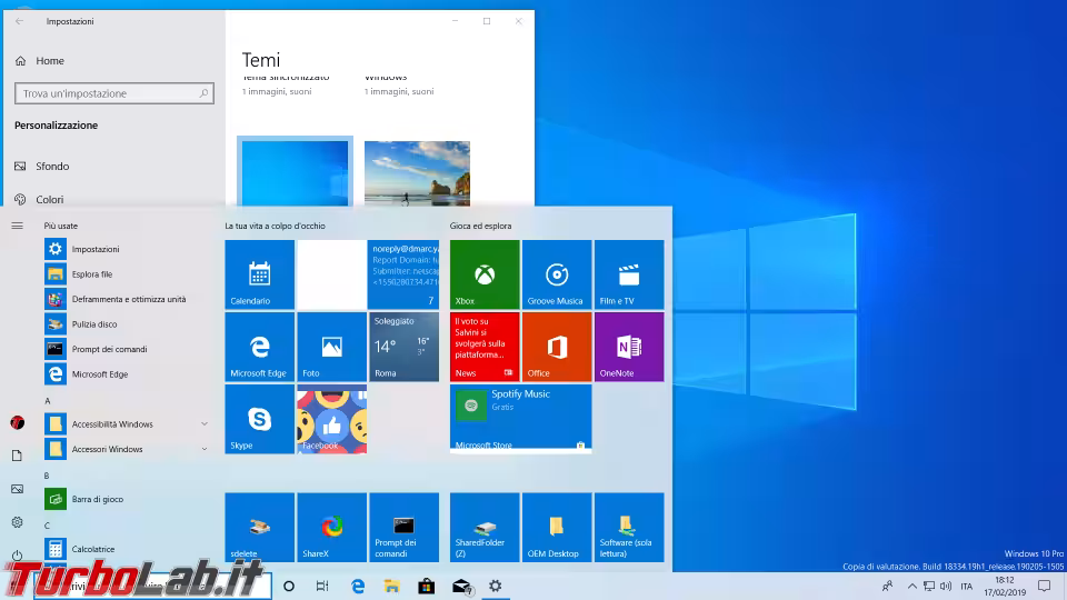 Immagine 4 windows 10 tema chiaro