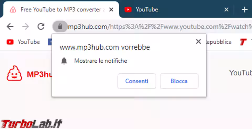 Immagine 2 google chrome vorrebbe mostrare le notifiche autorizzazio