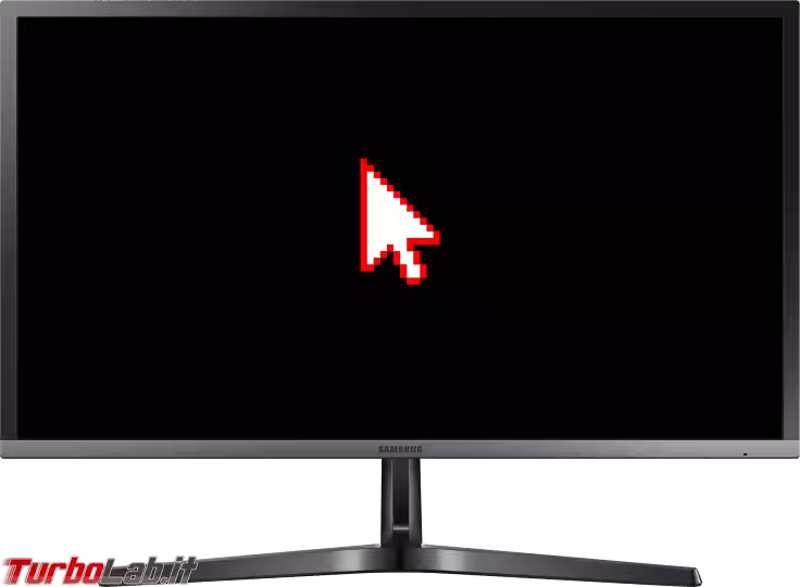 Immagine 1 schermo nero con cursor