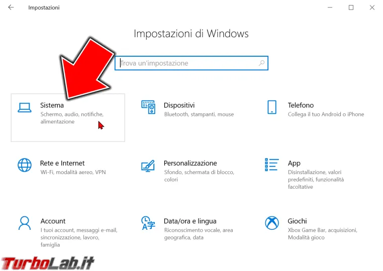 Immagine 3 windows 10 impostazioni sistem