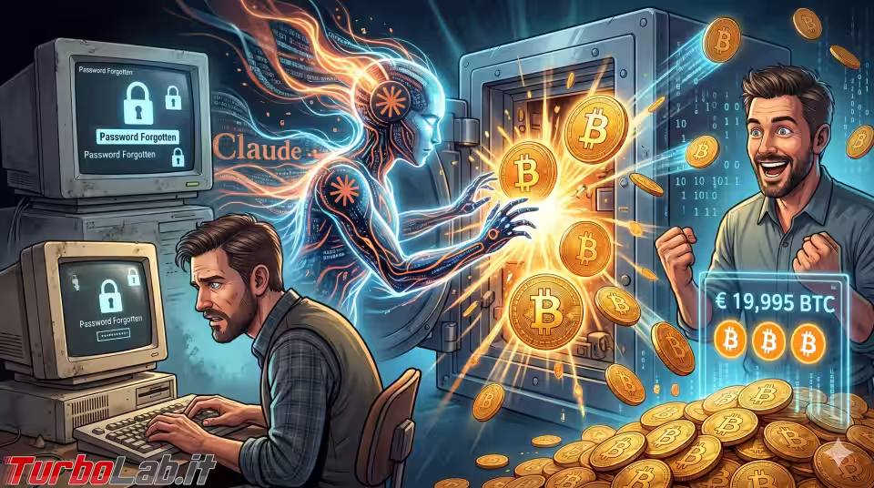 Claude scopre la password dimenticata, e il proprietario recupera 5 Bitcoin (342.000 euro) (aggiornato: 14 maggio 2026, ore 16:32)