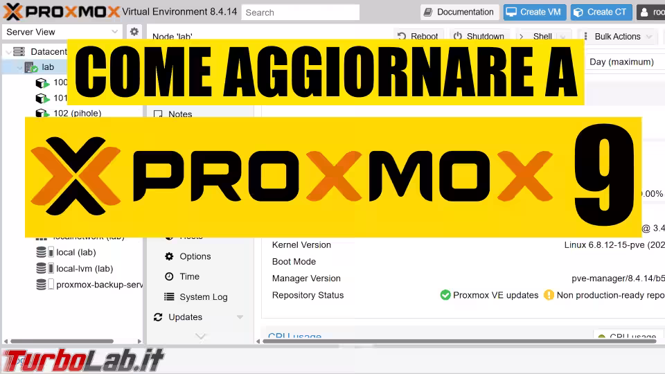 [guida] Come aggiornare da Proxmox 8 a Proxmox 9 senza perdere dati (metodo sicuro e ufficiale) (aggiornato: ottobre 2025)