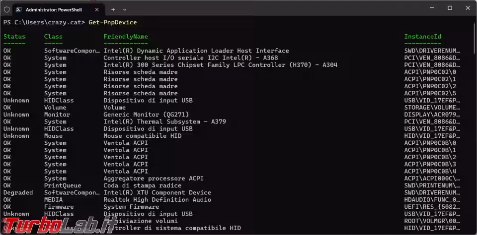 Come utilizzare PowerShell per estrarre, e filtrare, la lista delle periferiche presenti nel computer (aggiornato: settembre 2025)