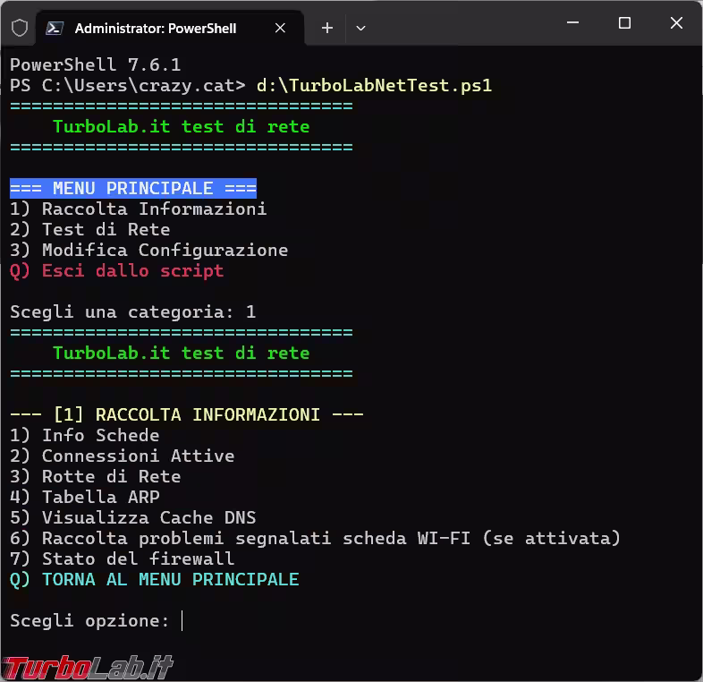 TurboLabNetTest, lo script PowerShell per gestire la rete e verificarla (aggiornato: maggio 2026)