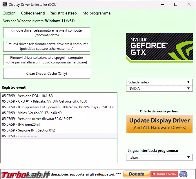 Elimina completamente i vecchi driver video con Display Driver Uninstaller (aggiornato: maggio 2026)