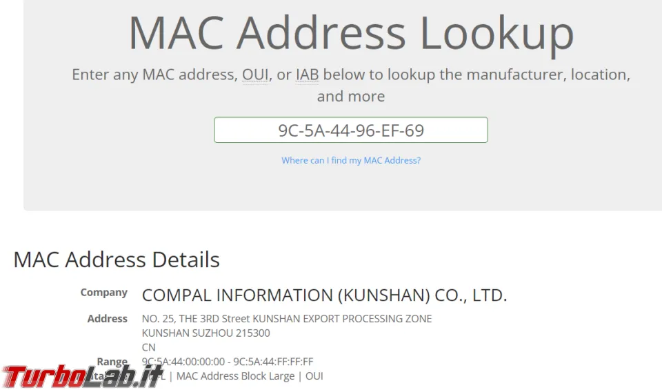 Come trovare il vendor di una scheda di rete in base al suo MAC address (aggiornato: agosto 2026)
