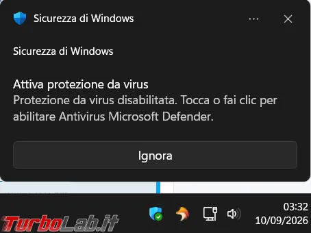 Windows Defender segnala di non essere attivo anche se funziona regolarmente (aggiornato: 19 settembre 2026, ore 09:15)