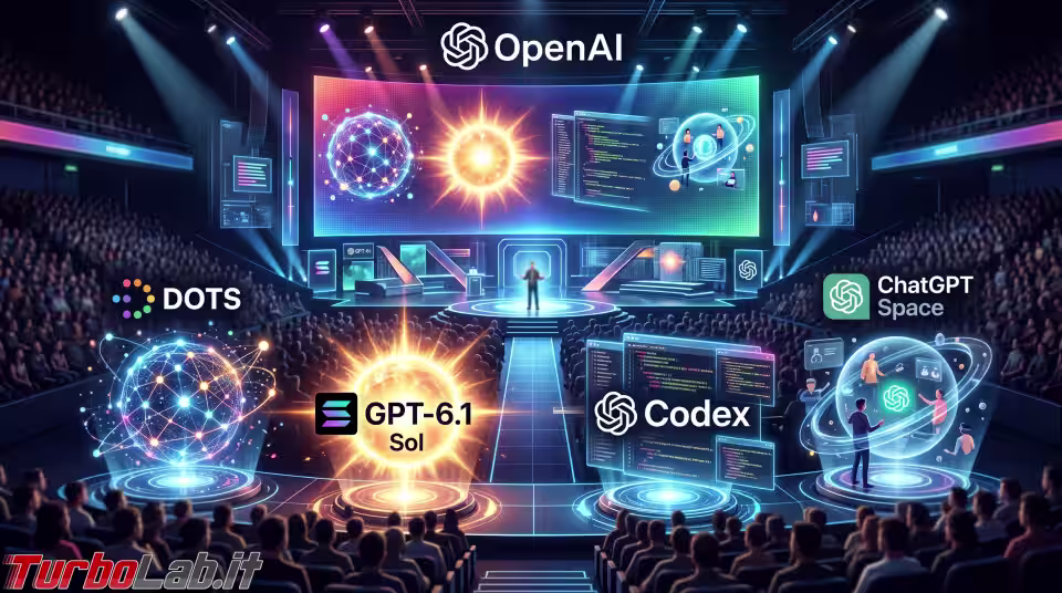 OpenAI DevDay 2026: arrivano Dots, GPT-6.1 Sol, ChatGPT Space e Codex rinnovato (aggiornato: 30 settembre 2026, ore 06:54)
