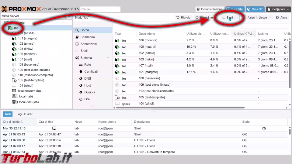 Immagine 3 proxmox shell console Immagine 3 proxmox shell console