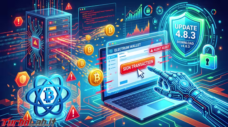 Wallet Bitcoin Electrum in pericolo: un server malevolo ti fa firmare il furto, aggiorna alla 4.8.3! (aggiornato: 25 ottobre 2026, ore 09:17)