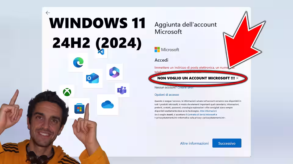 Immagine 1 windows 11 24h2 senza account microsoft